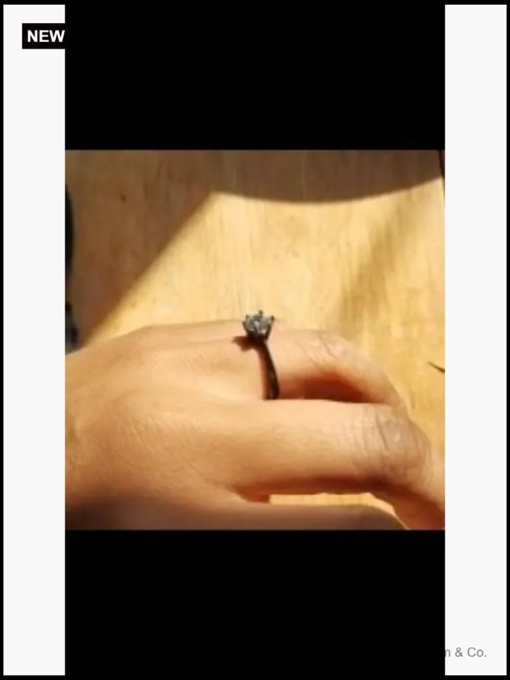 1.0 Carat Solitaire Cubic Zircon Engagement Ring Stainless Steel Size 7